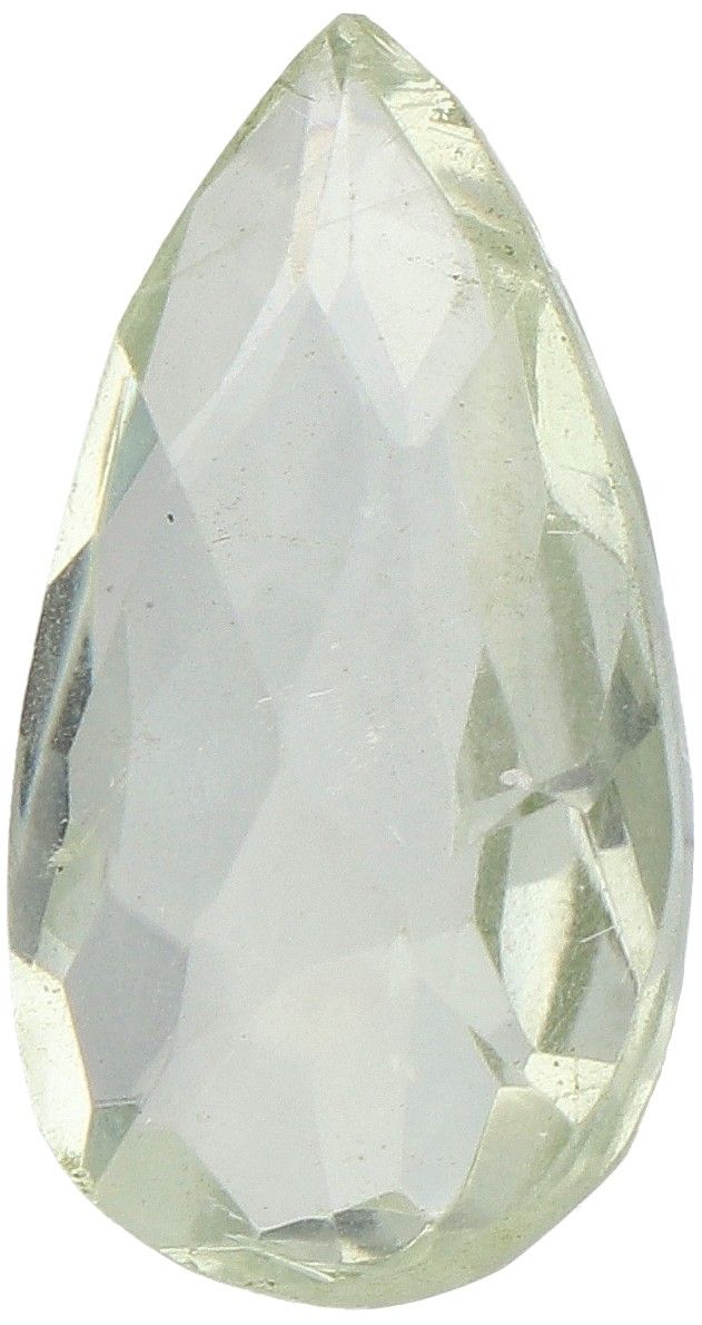 GLI Certified Natural Green Amethyst Gemstone 4.55 ct. Cut: Pear, Color: Light G&hellip;