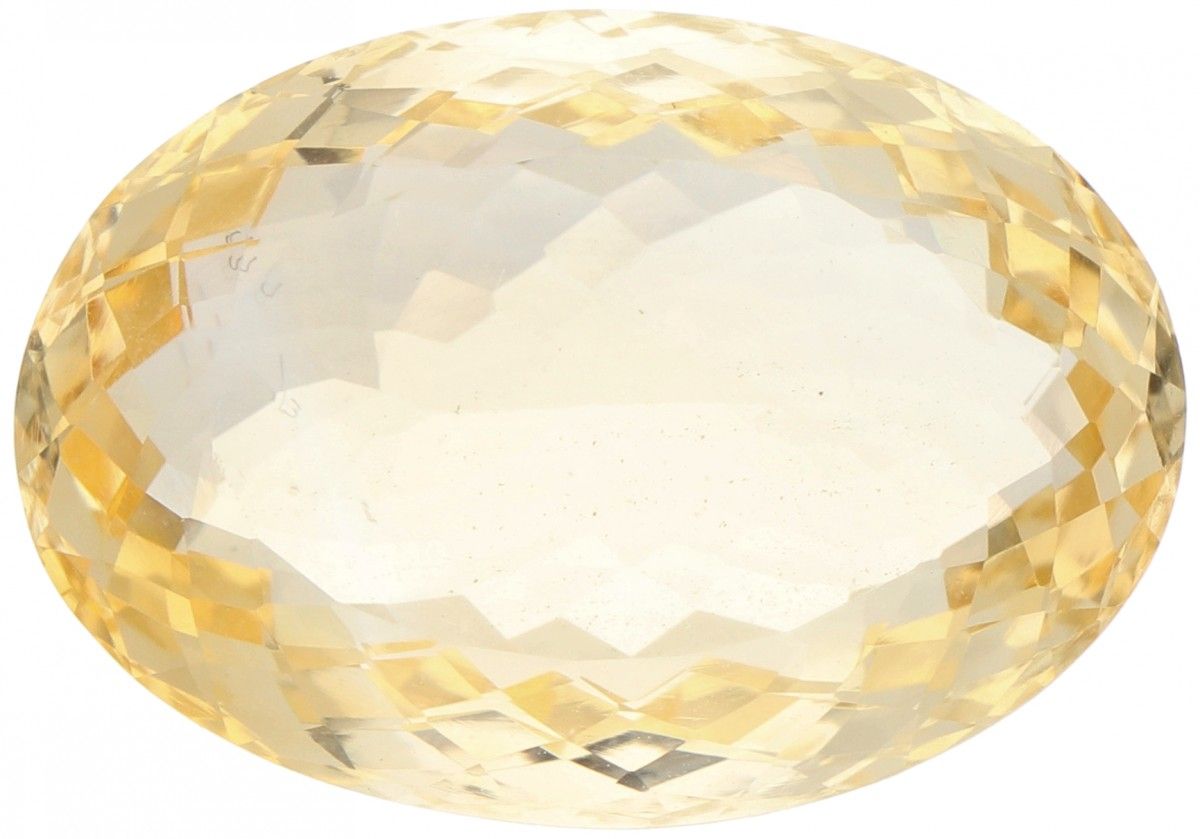 ITLGR Certified Natural Citrine Gemstone 24.41 ct. 切工:椭圆形混合，颜色：黄色，重量：24.41克拉。(24&hellip;