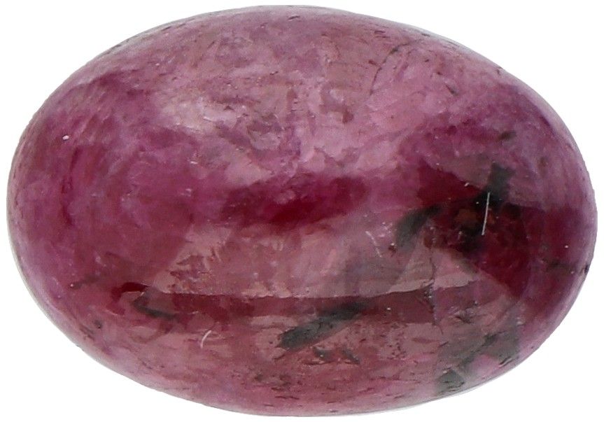 IDT Certified Natural Ruby Gemstone 5.11 ct. Cut: Oval Cabochon, Color: Red with&hellip;