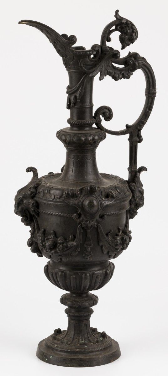 A ZAMAC decorative vase with decorative motifs in relief, Italy, late 19th centu&hellip;