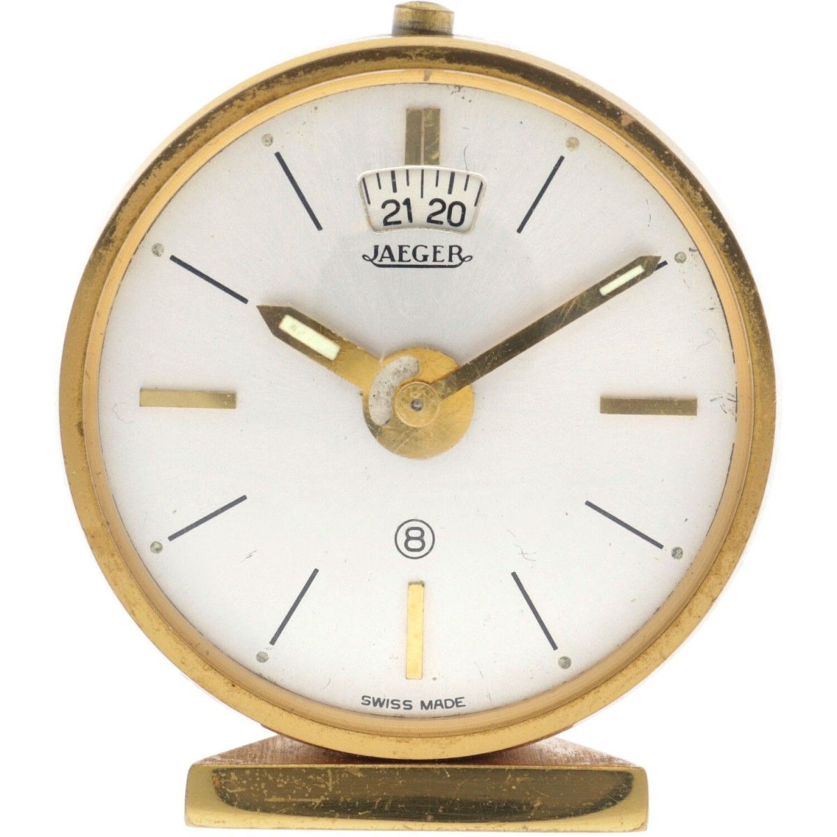 Jaeger LeCoultre travel clock appr. 1960 模拟AM-PM指示器 - 24小时报警 - 手动上链 - 机芯和报警器均正常工&hellip;