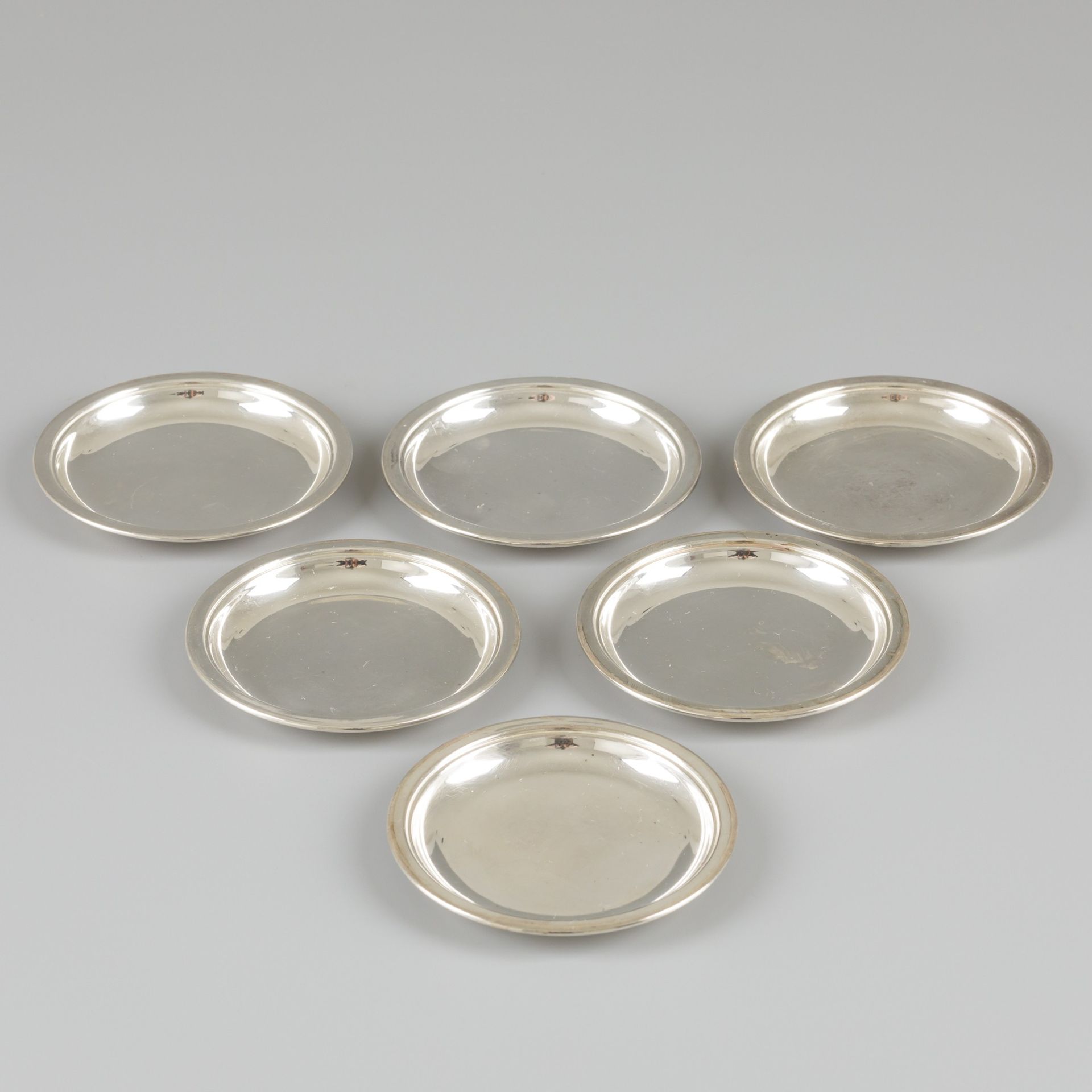 6-piece set of coasters silver. Sleek design. Germany, Schwäbisch Gmünd, Wilhelm&hellip;