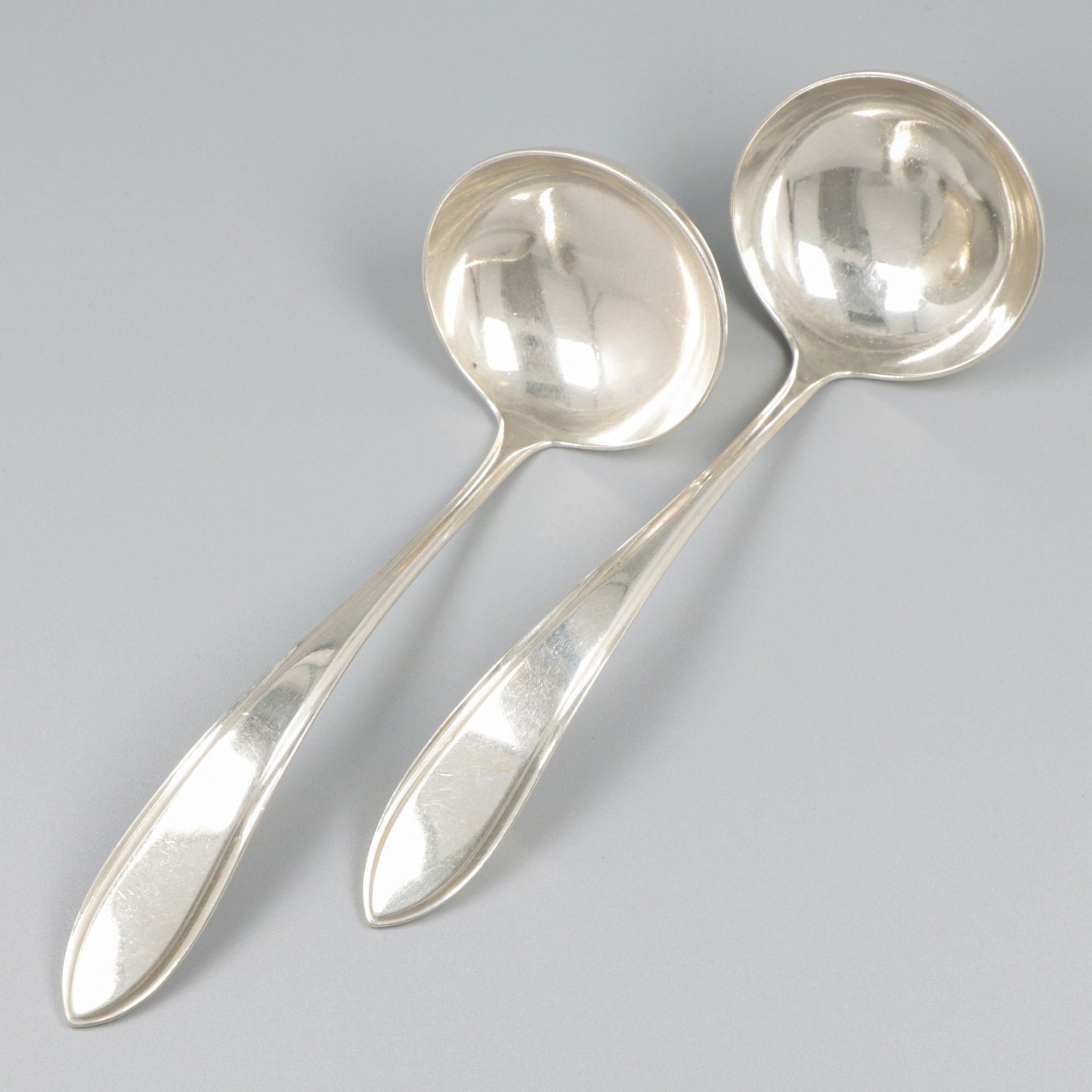2-piece set of sauce spoons "Hollands Puntfilet" silver. "Hollands Puntfilet"。荷兰&hellip;