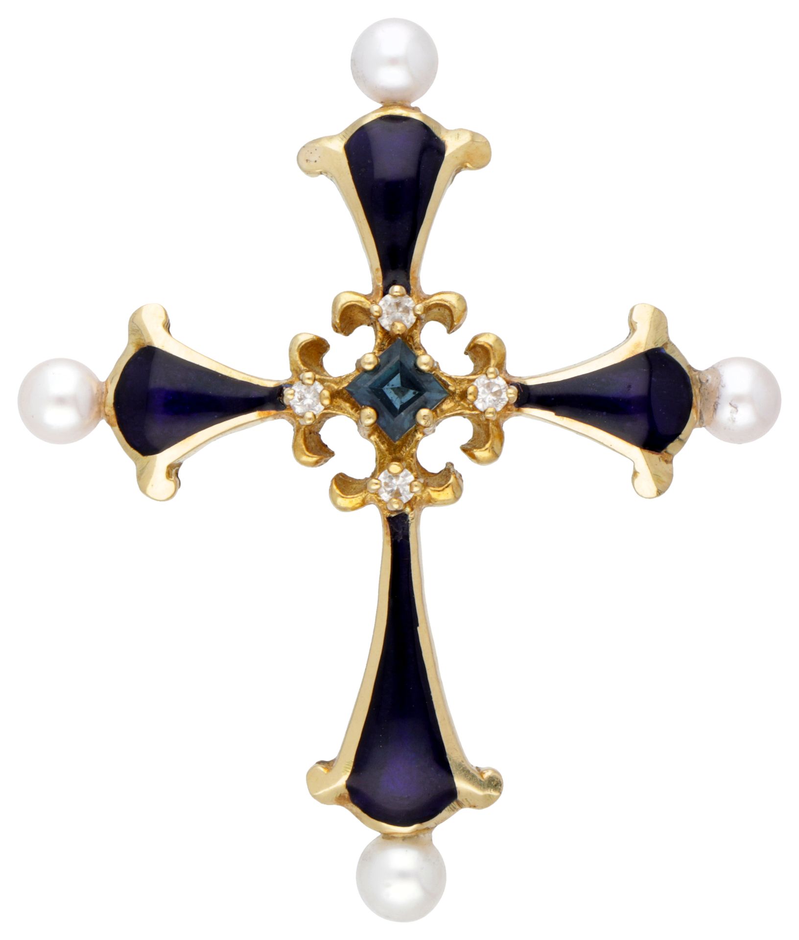 18K. Yellow gold 'The Sapphire Midnight Cross' of the House of Igor Carl Fabergé&hellip;