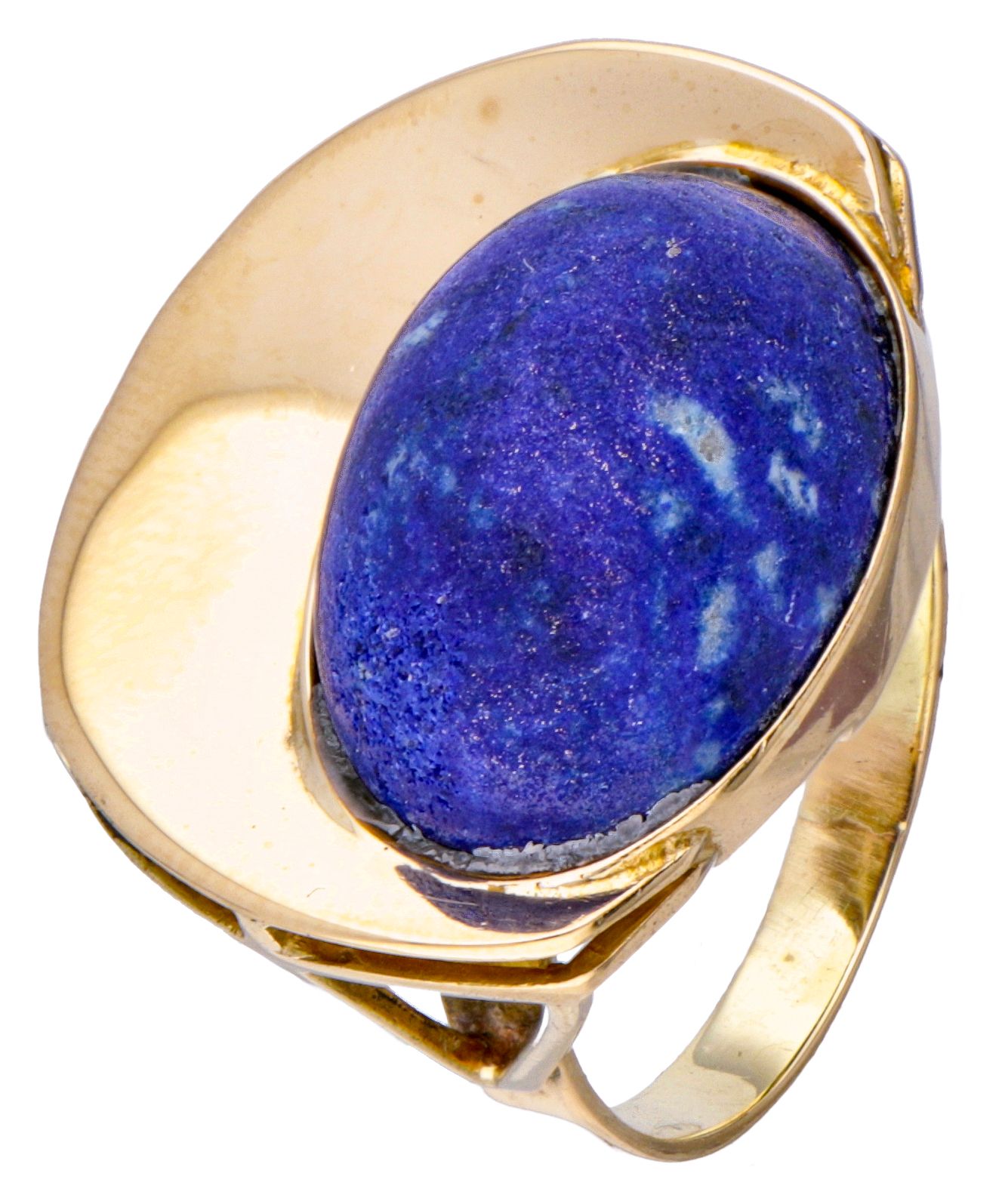 14K. Yellow gold ring set with approx. 13.06 ct. Lapis lazuli. Poinçons : 585. S&hellip;