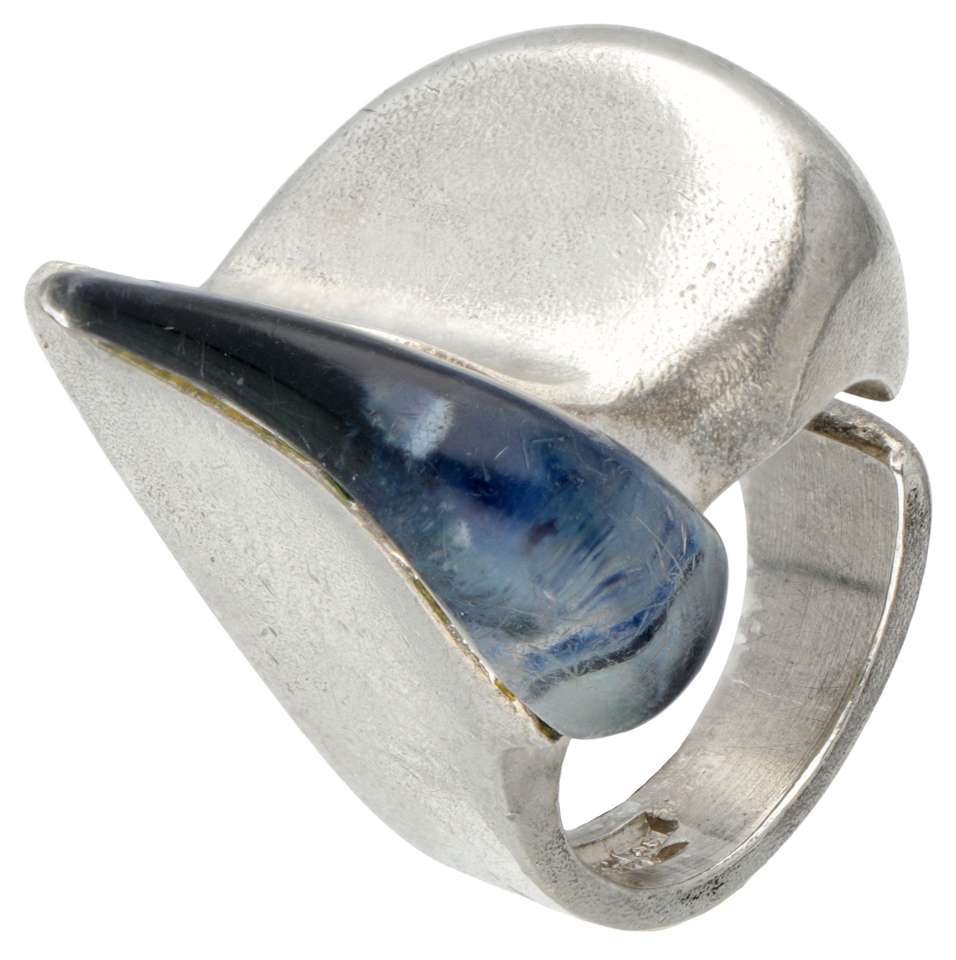 Sterling silver 'Darina's tear' ring with acrylic by Björn Weckström for Lapponi&hellip;