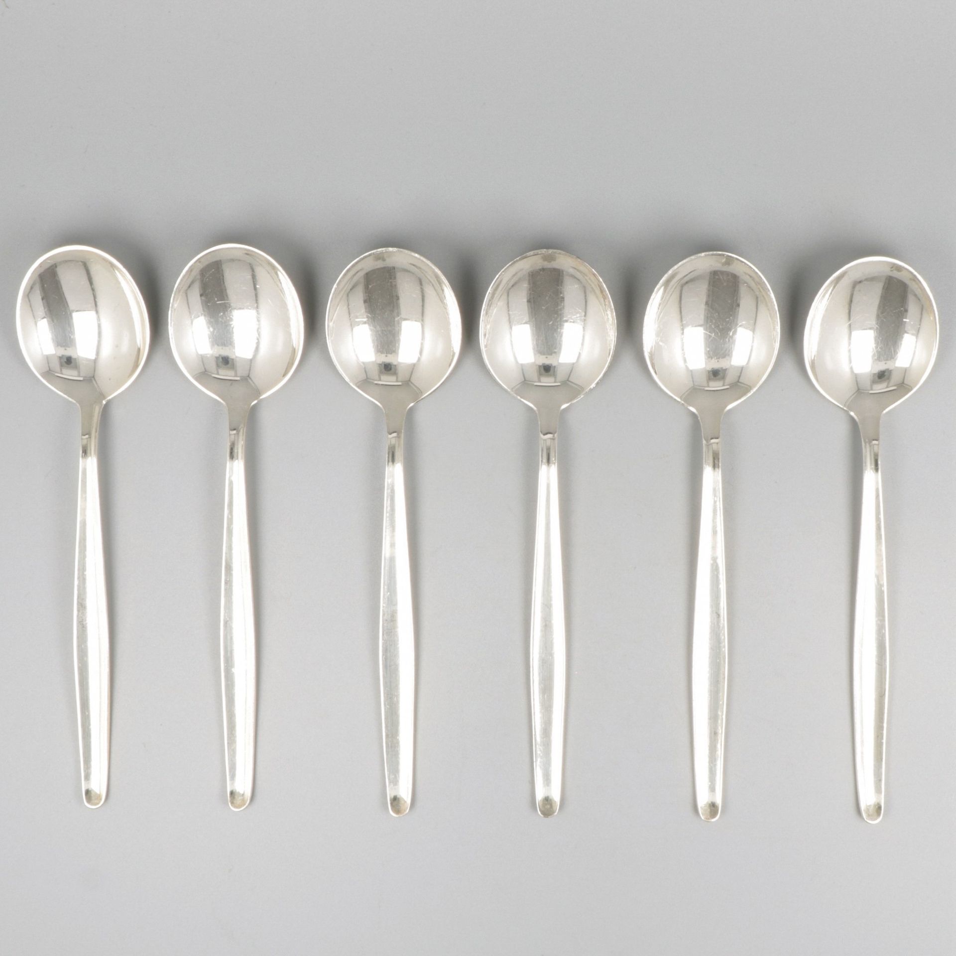 6-piece set of breakfast spoons ''model Jeunesse'' silver. Entworfen von Gustav &hellip;