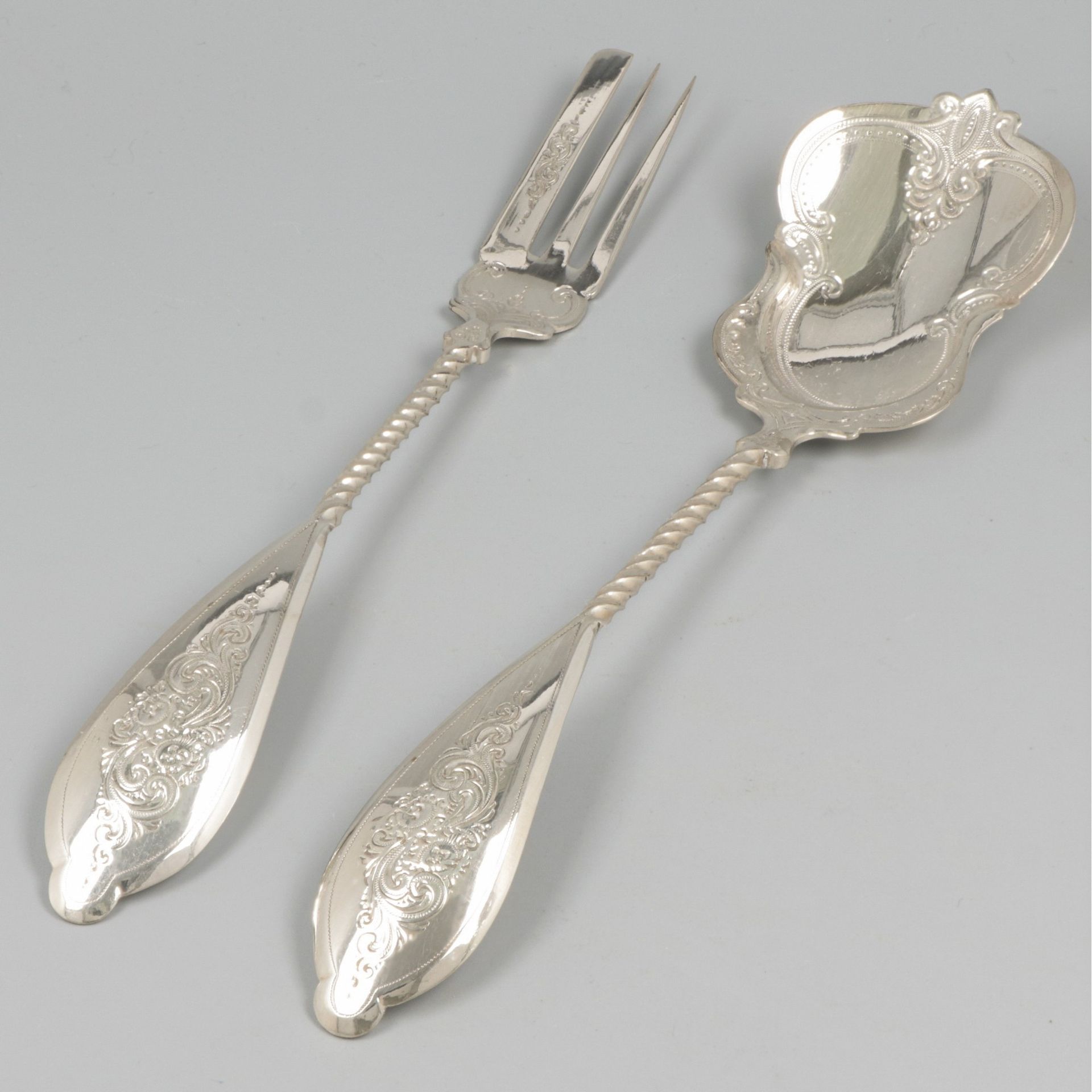 Ginger set silver. Equipped with twisted stem and engraved Biedermeier decoratio&hellip;