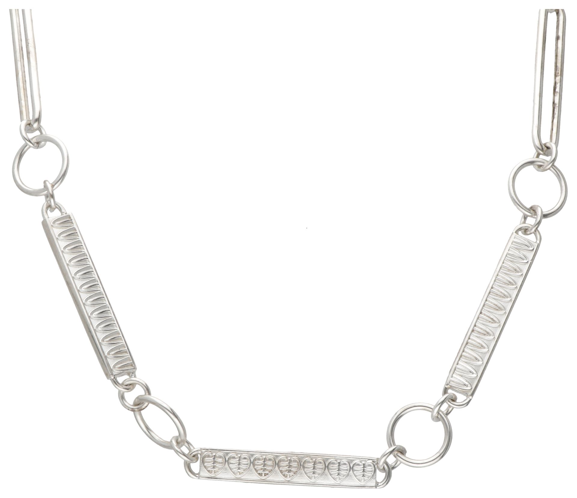 Sterling silver Christofle link necklace with different motifs. Hallmarks: Chris&hellip;