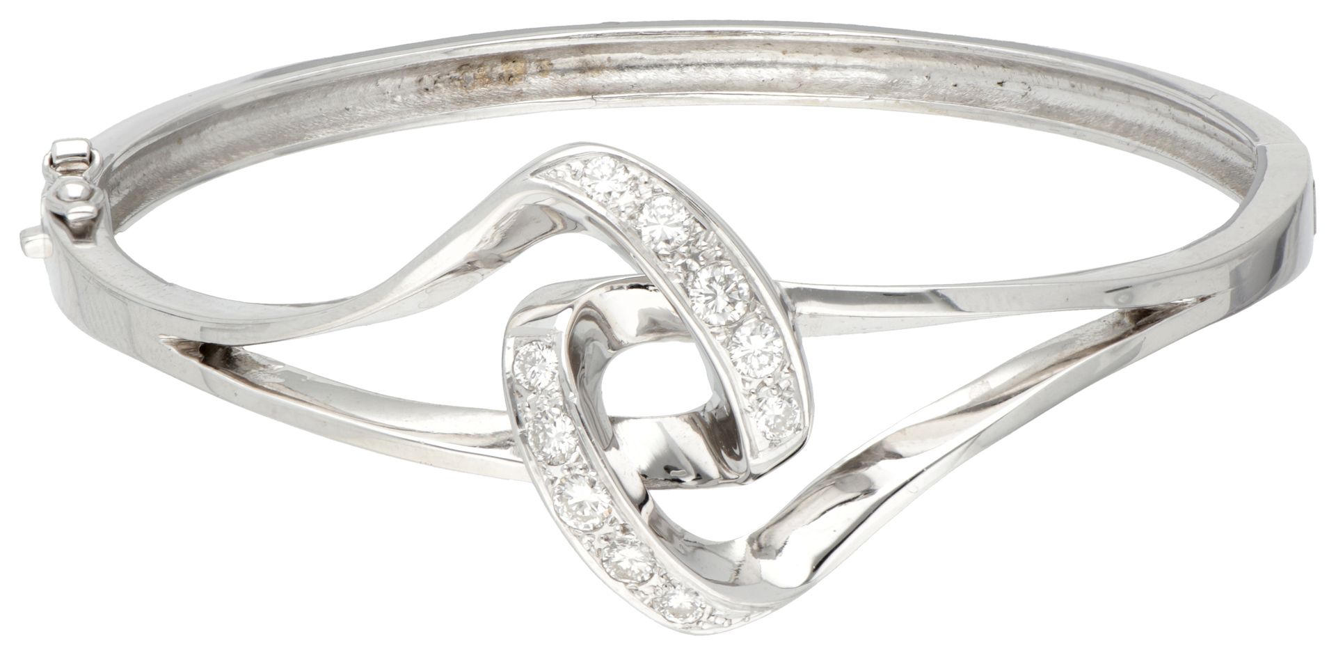 18K. White gold bangle bracelet set with approx. 0.45 ct. Diamond. Poinçons : 75&hellip;