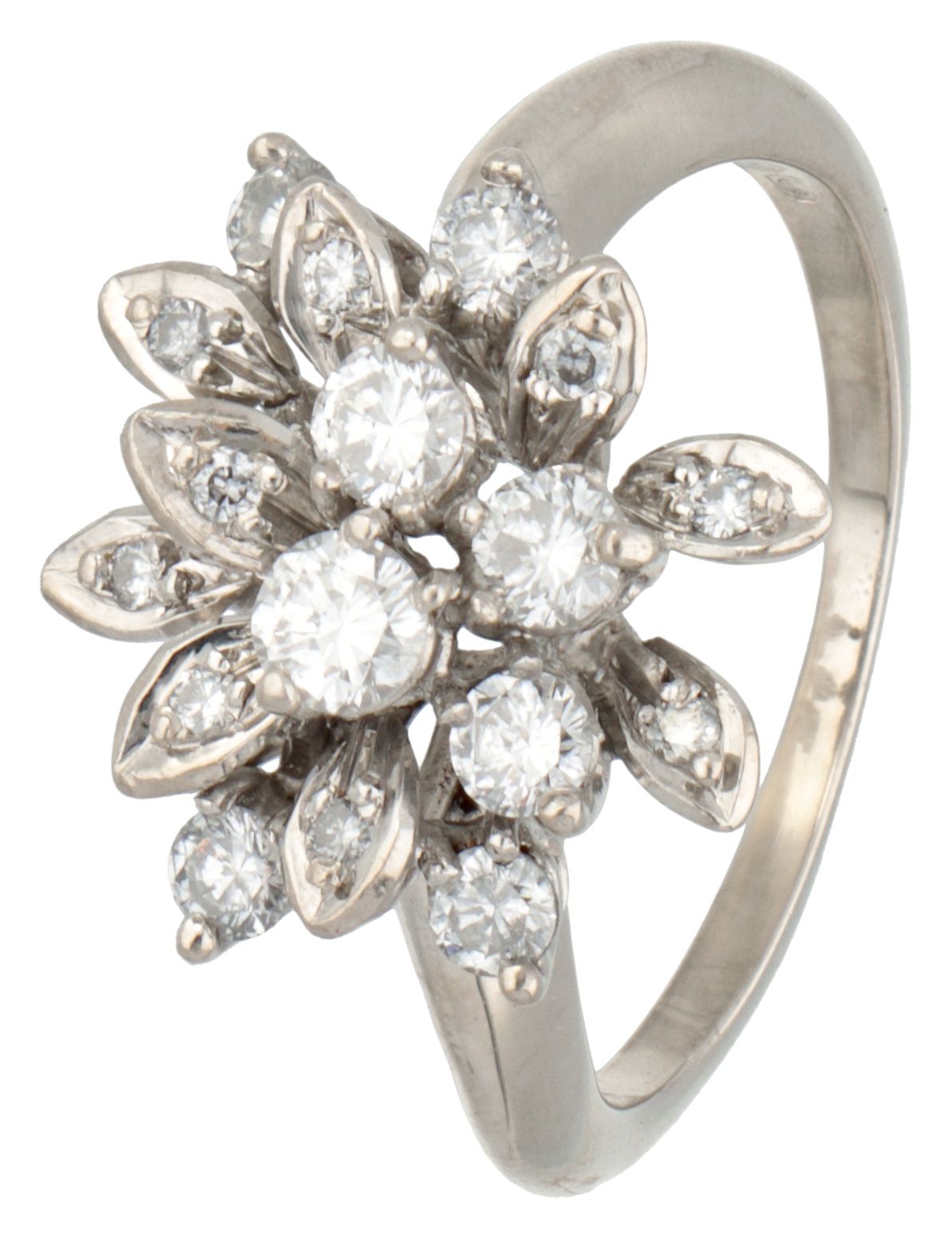 14K. White gold ring set with approx. 0.66 ct. Diamond. Poinçons : 585. Sertie d&hellip;