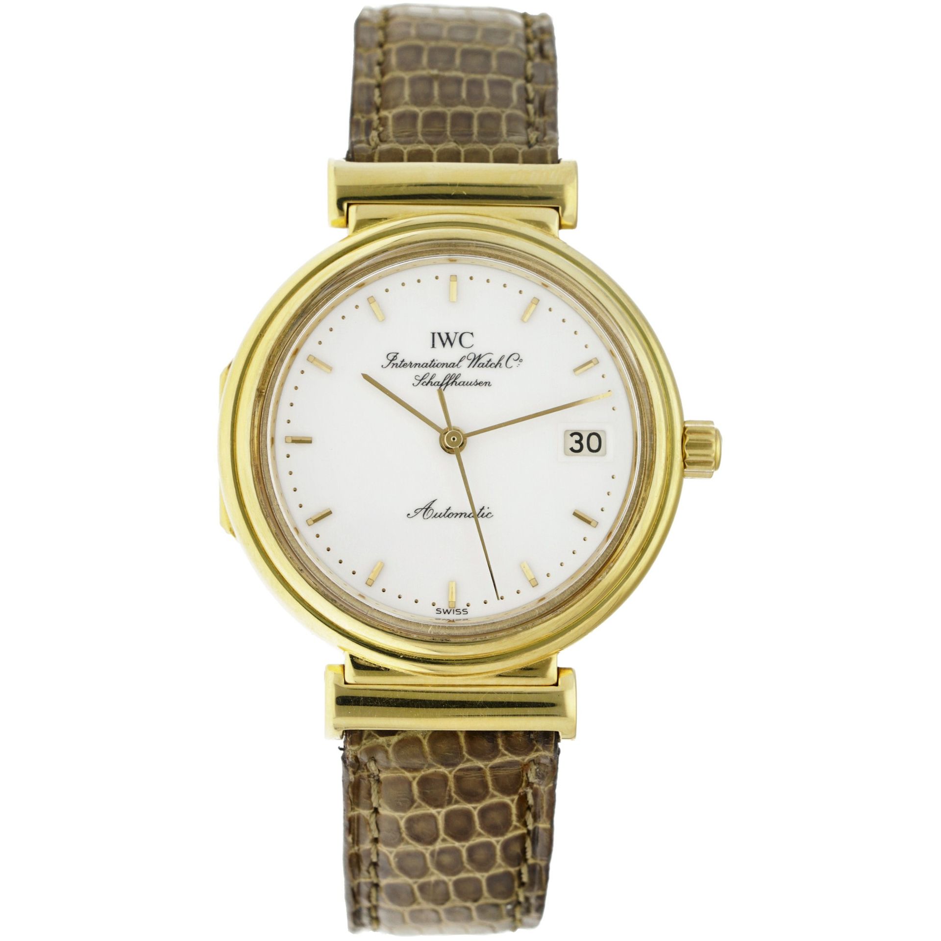 IWC Da Vinci 1850 - Men's watch - 1989. Case: yellow gold (18 kt.) - strap: leat&hellip;