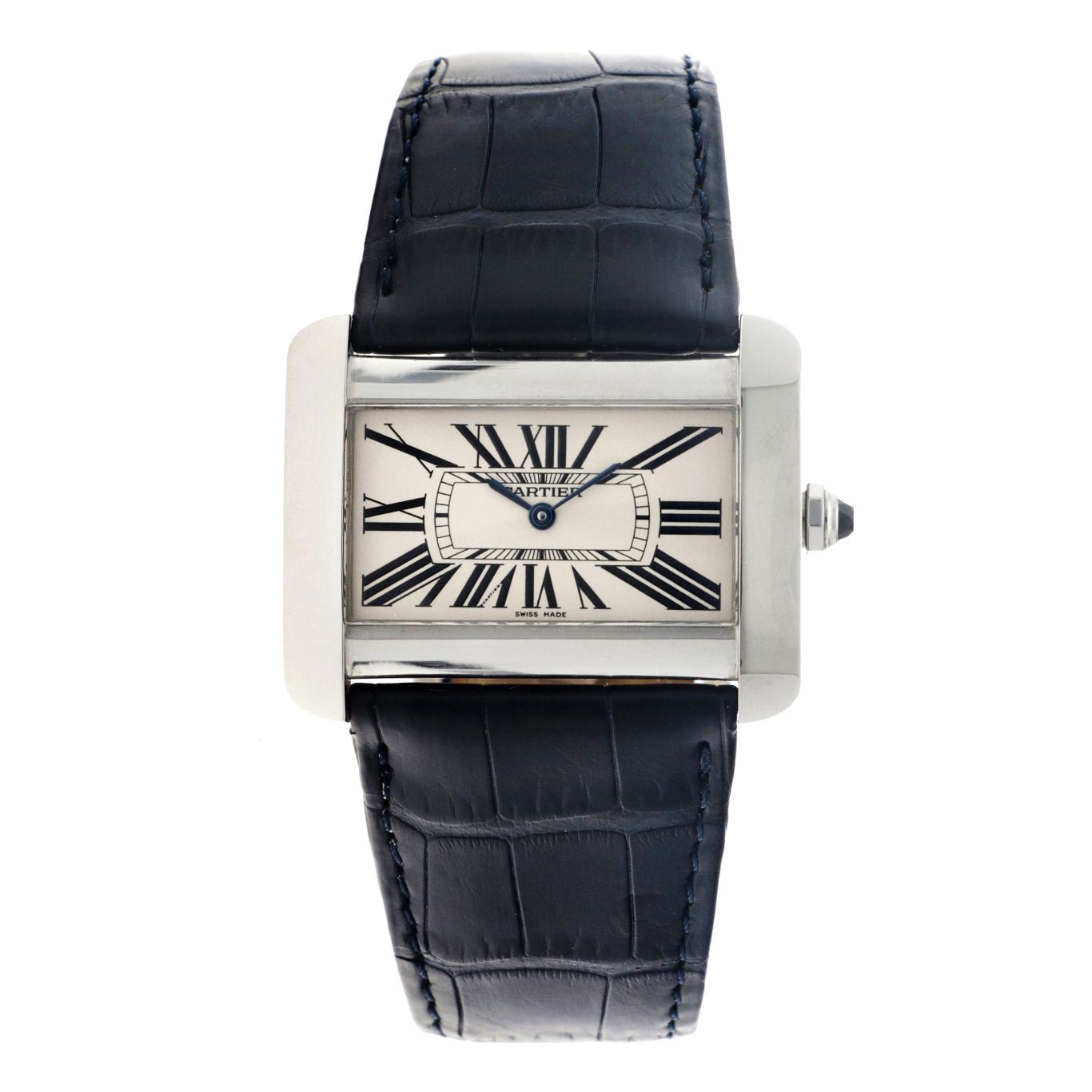 Cartier Tank Divan 2600 - Men's watch - approx. 2004. Case: steel - strap: leath&hellip;