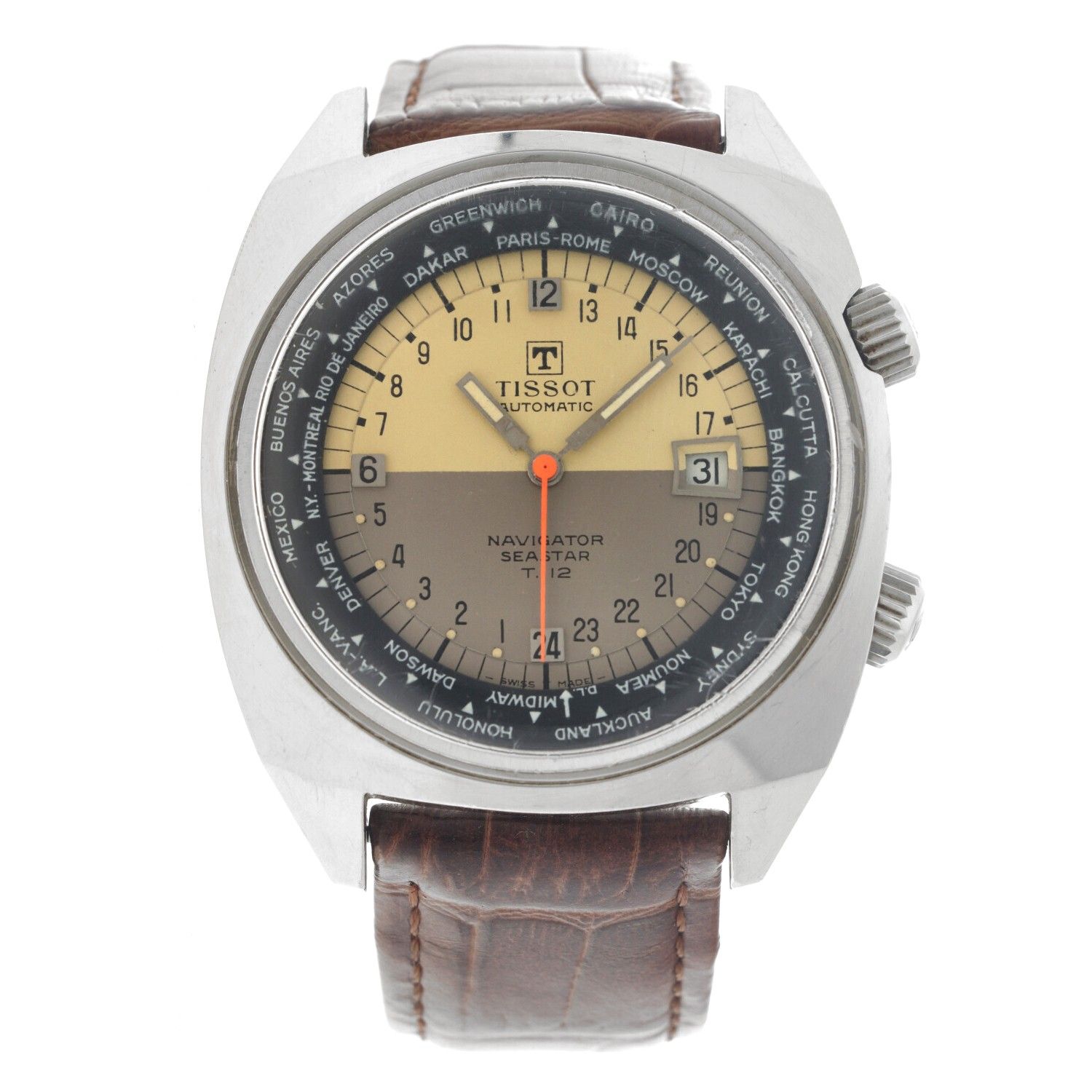 Tissot Navigator Seastar T-12 44566-2 - Men's watch - approx. 1975. Boîtier : ac&hellip;