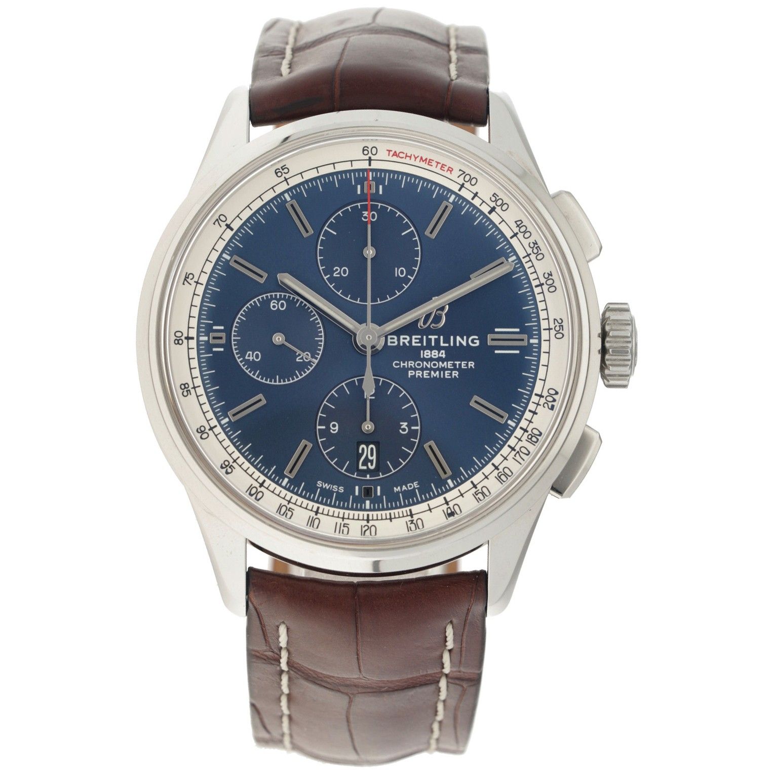 Breitling Premier Chronograph 42 A13315 - Men's watch - ca. 2021. 表壳: 钢 - 表带: 真皮&hellip;