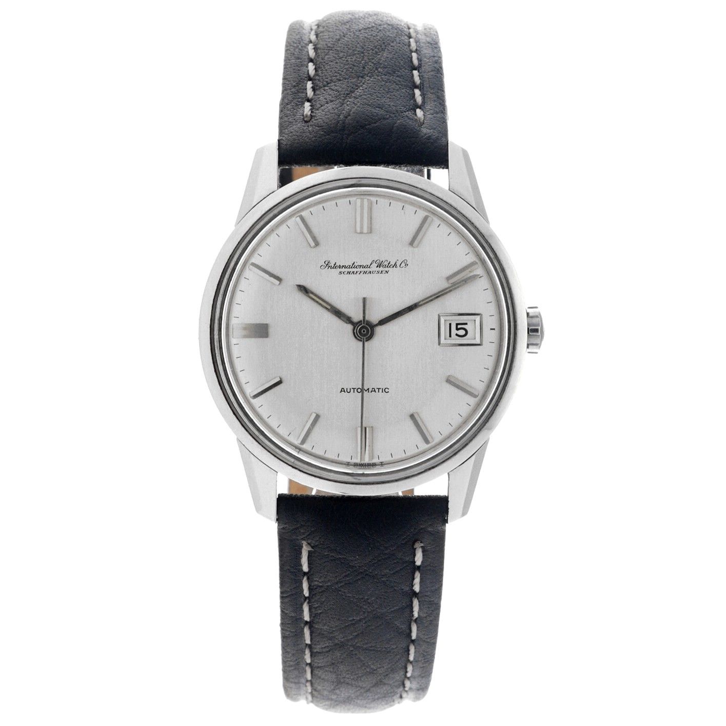 IWC Vintage Date R810A - Men's watch - approx. 1965. Case: steel - bracelet: lea&hellip;