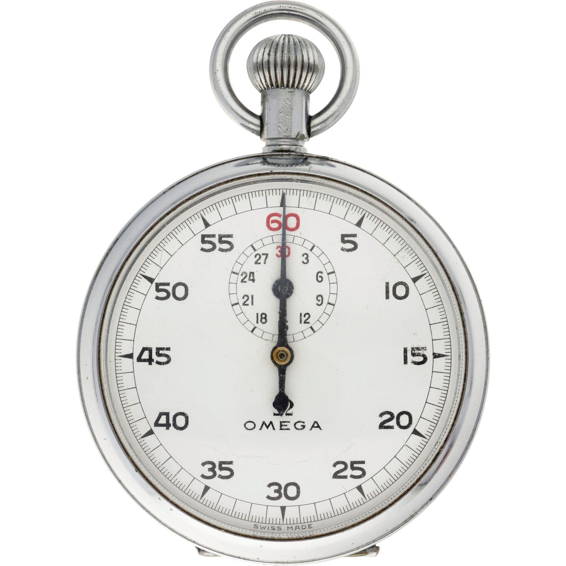 Omega Stopwatch - approx. 1945. 表壳: 钢 - 手动上链 - 状态: 非常好 - 直径: 50 mm - 有机玻璃 - 秒表。