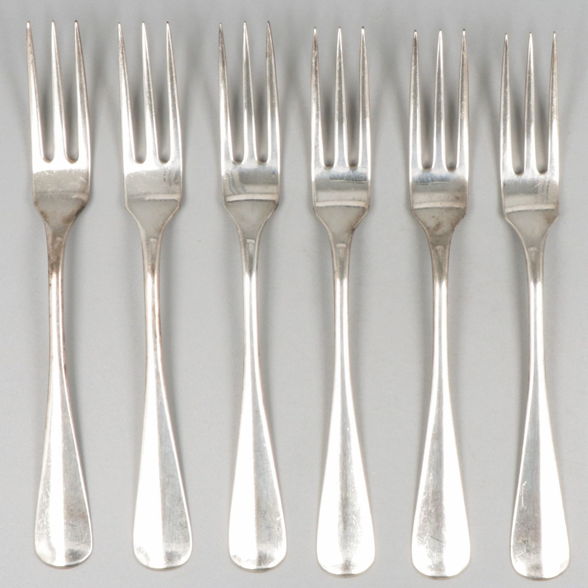 6-piece set breakfast forks silver. "Hollands Glad" o liscio olandese. Paesi Bas&hellip;