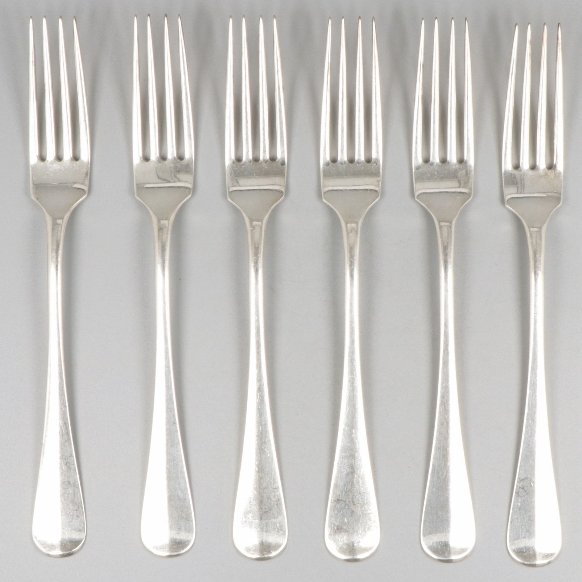 6-piece set dinner forks silver. "Hollands Glad" o holandés liso. Países Bajos, &hellip;