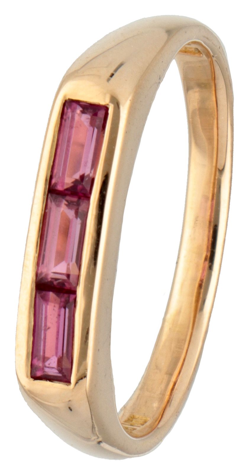 18K. Yellow gold Luth Bijoux ring set with approx. 0.33 ct. Tourmaline. 印章：750，L&hellip;