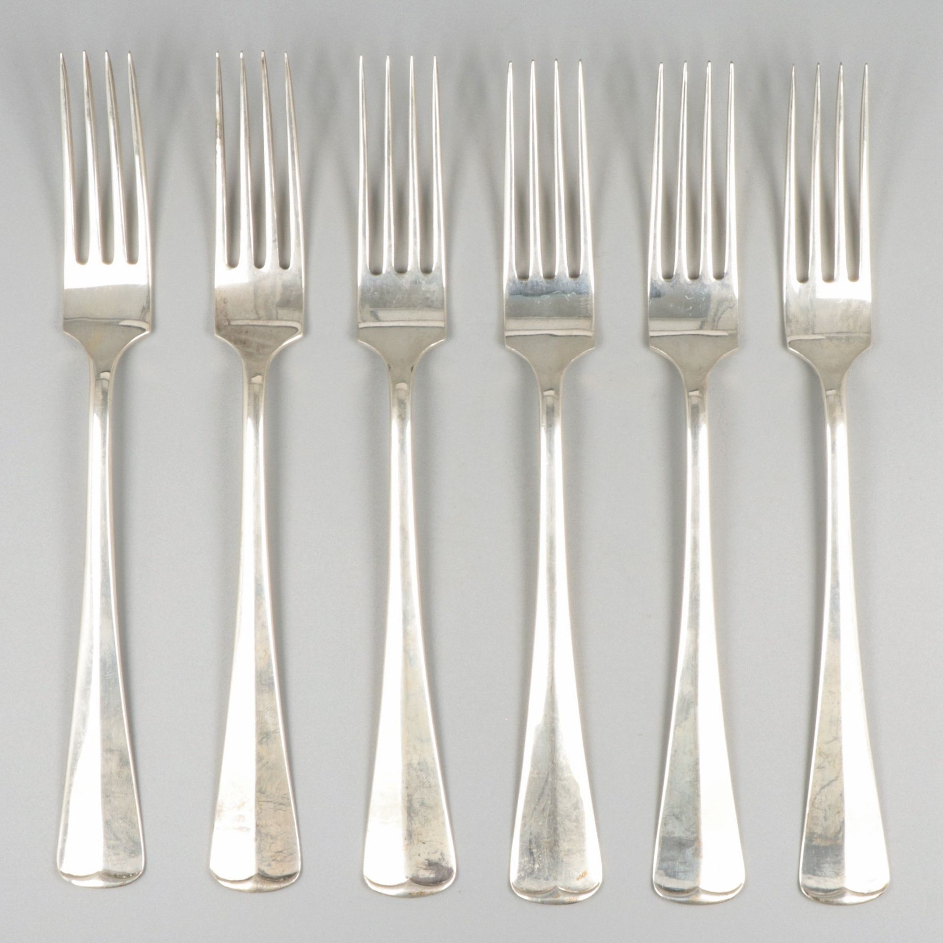 6-piece set dinner forks ''Haags Lofje'' silver. ''Haags Lofje''。荷兰，Zeist，Gerrit&hellip;