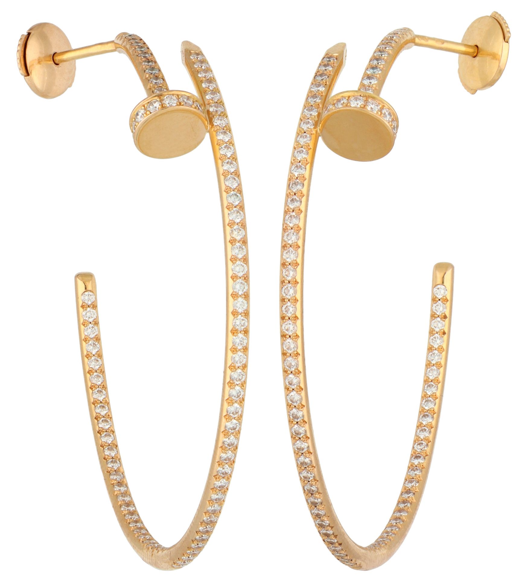 Cartier 18K rose gold 'Juste un clou' earrings set with approx. 1.26 ct. Diamond&hellip;