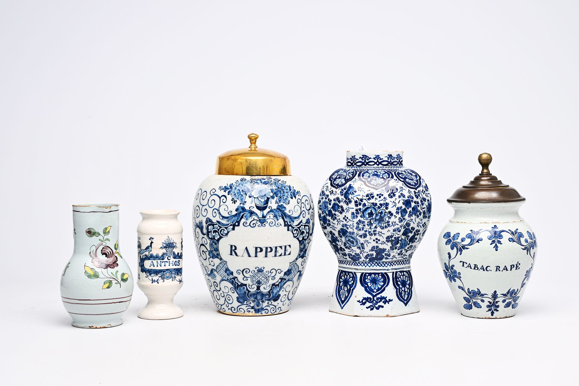 A varied collection of Dutch Delft and French blue and white potter, 18th/19th C&hellip;