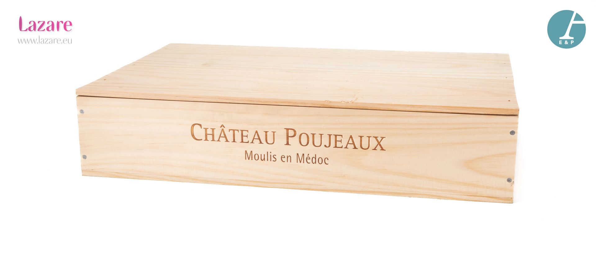 Null 6 Bottles CHATEAU POUJEAUX (Original wooden case) Moulis 2018