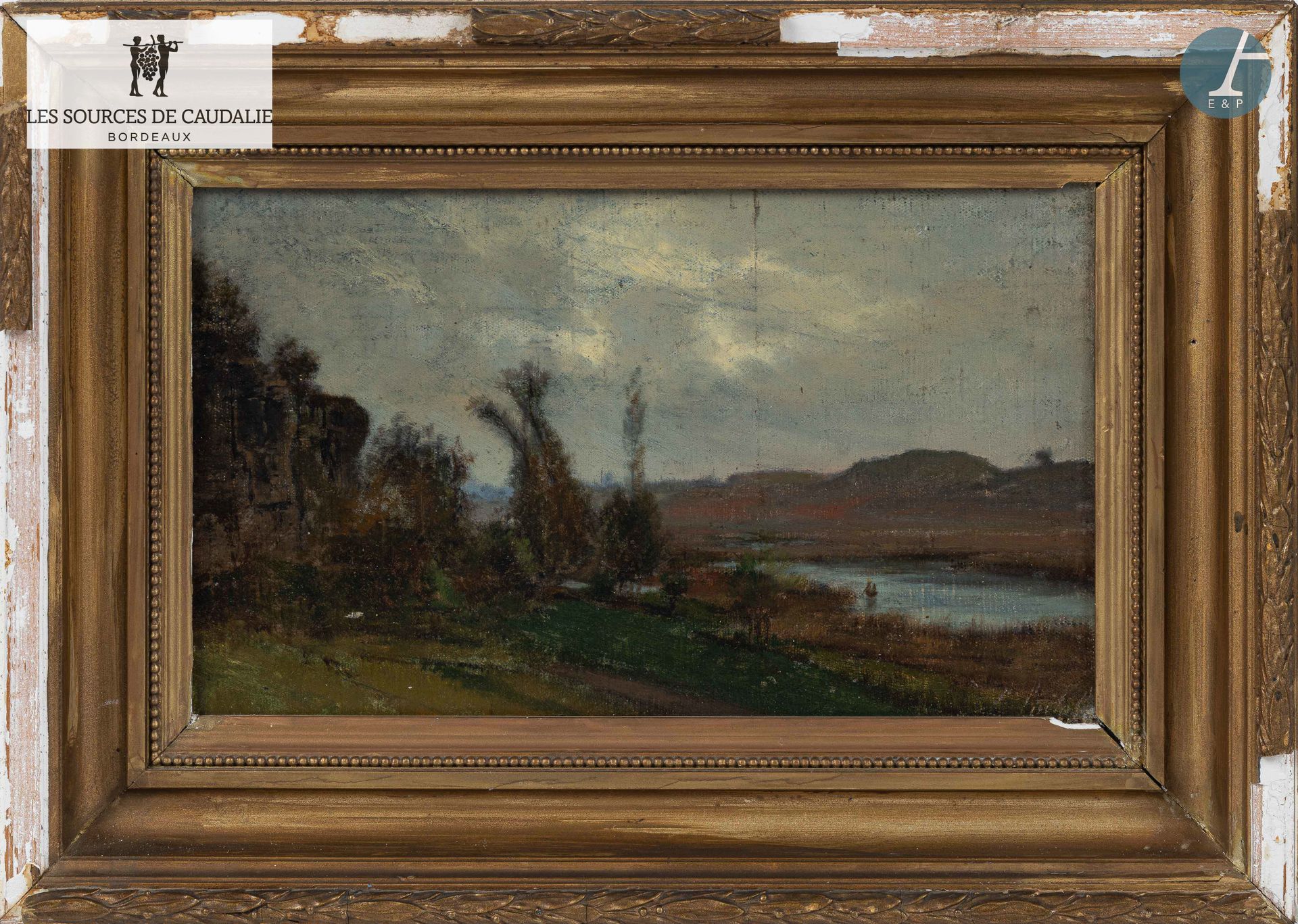 Null 19世纪的法国学校--巴比松学校
景观
裱在画板上的油画，右下方有签名
33x46厘米（带框架）