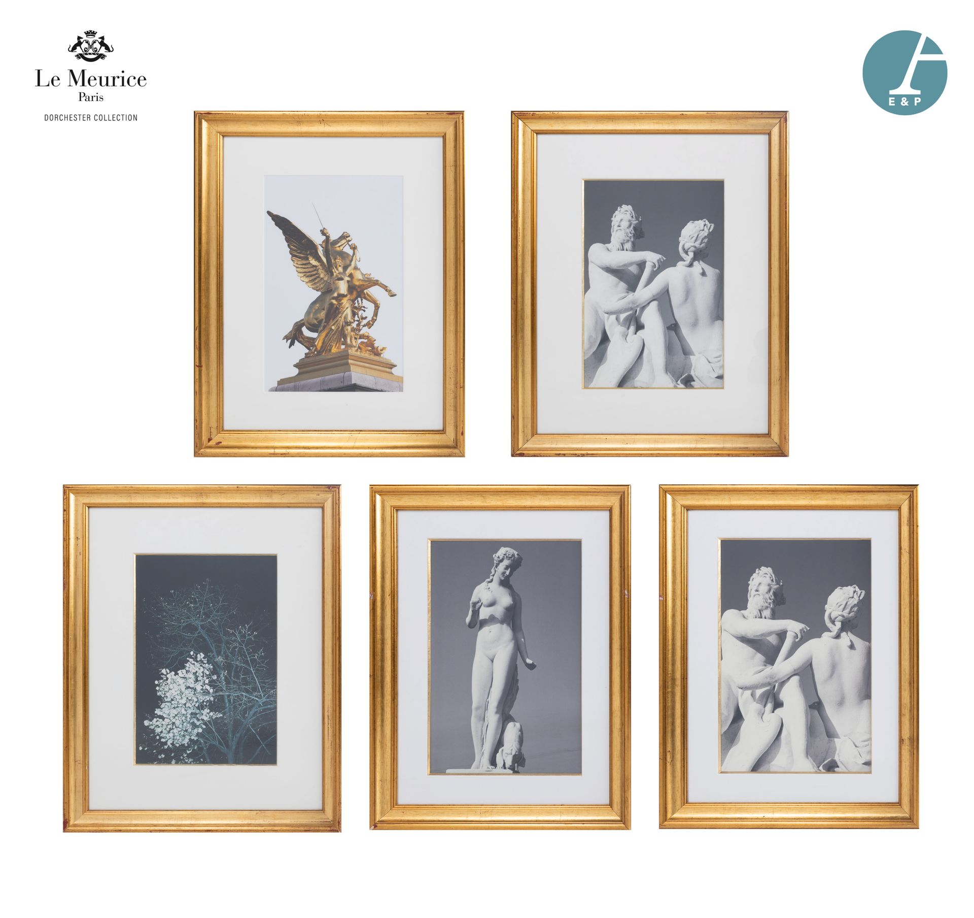 Null From the Hôtel Le Meurice.
Lot of five framed photos, featuring details of &hellip;