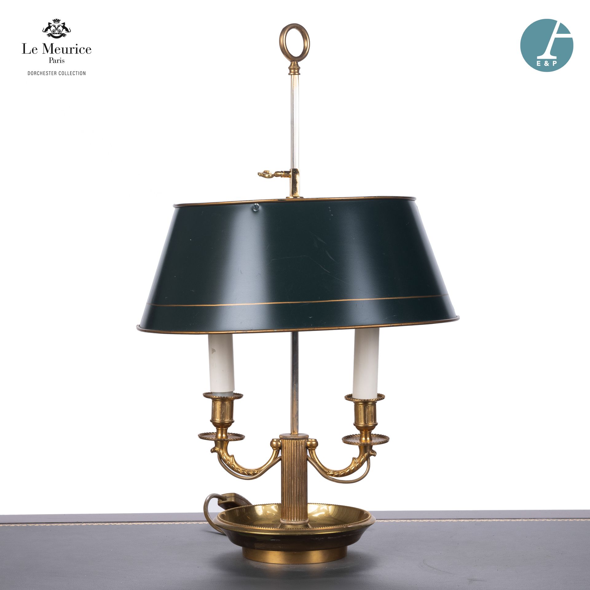 Null From Hôtel Le Meurice.
Gilded metal bouillotte lamp with two light arms, fl&hellip;