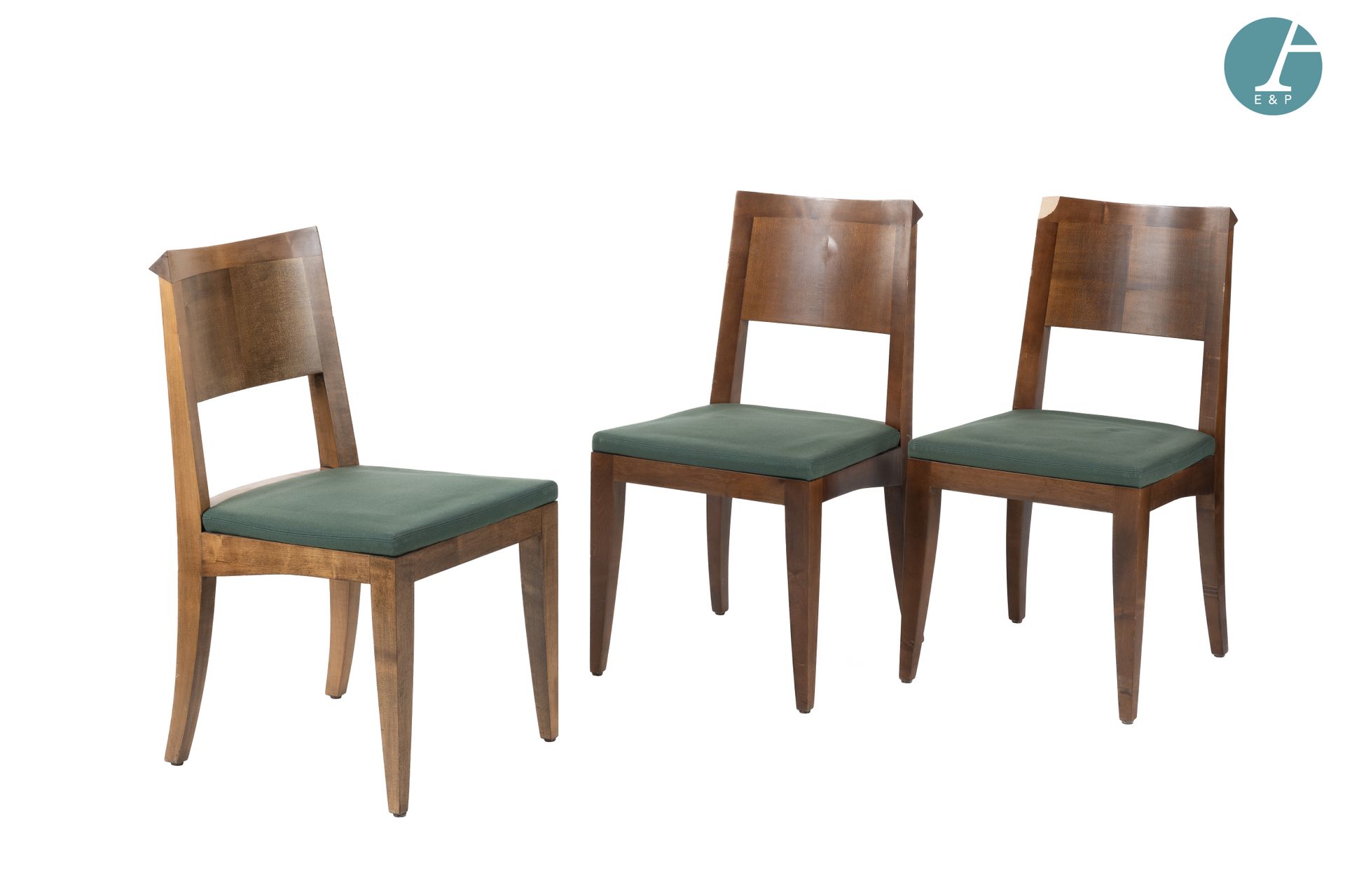 Null Christian LIAIGRE (1943- 2020)
Lot de trois chaises
Tapissées de tissu vert&hellip;