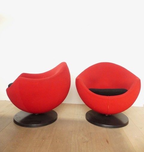 Null Pierre Guariche / Meurop, Swivel armchair "Mars" 1966, original fabric cove&hellip;