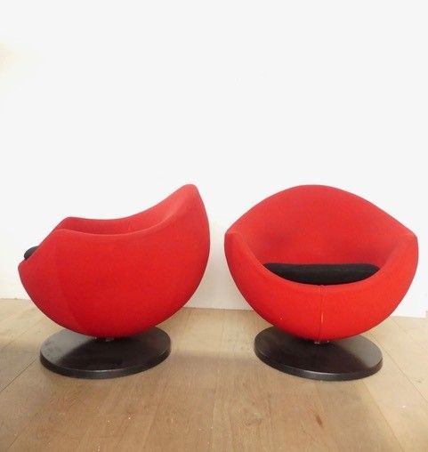 Null Pierre Guariche / Meurop, Sillón giratorio "Mars" 1966, funda de tela origi&hellip;