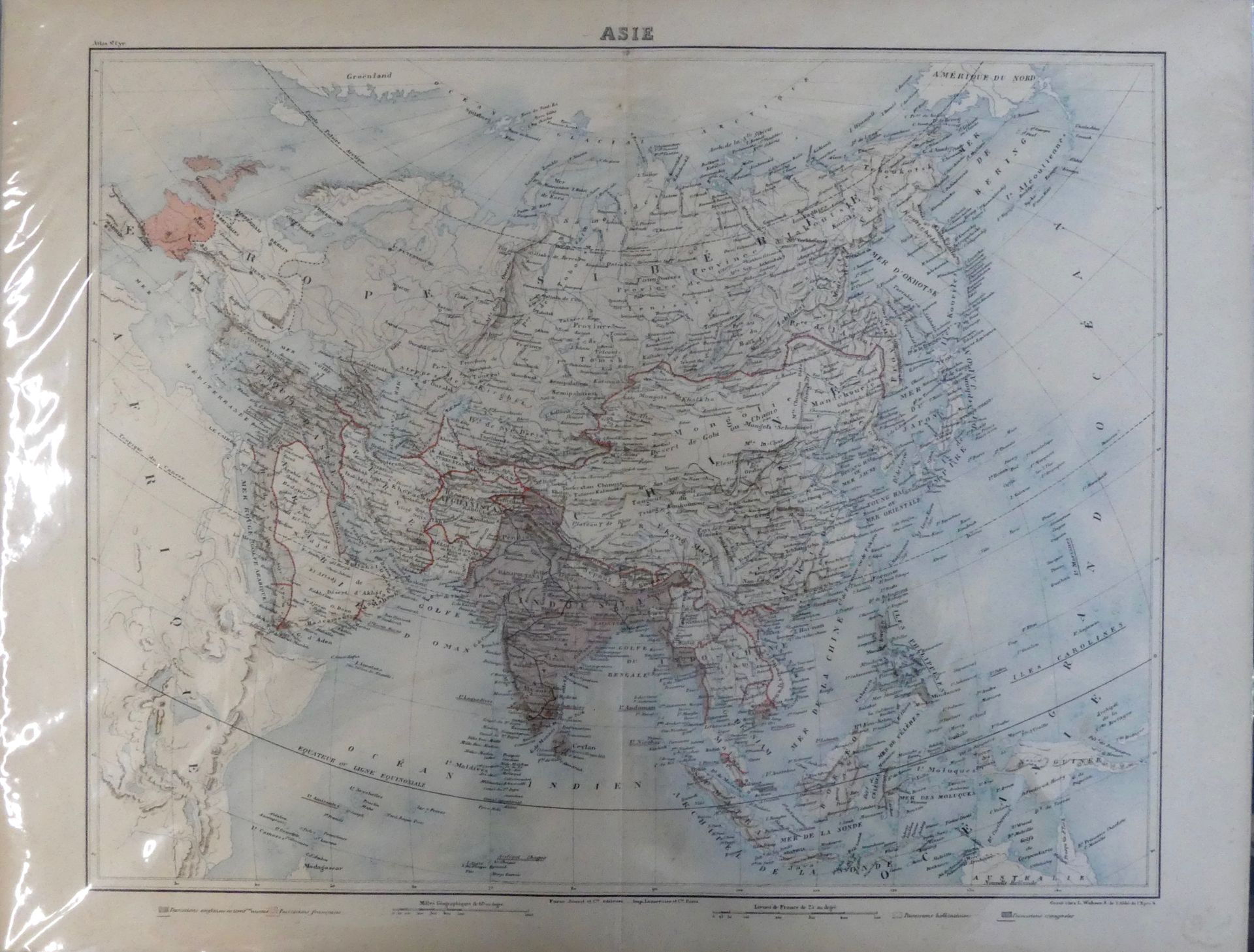 Null Karte "Asien". Extract Atlas Saint-Cyr, Furne , Jouvet et Cie éditeurs Imp.&hellip;