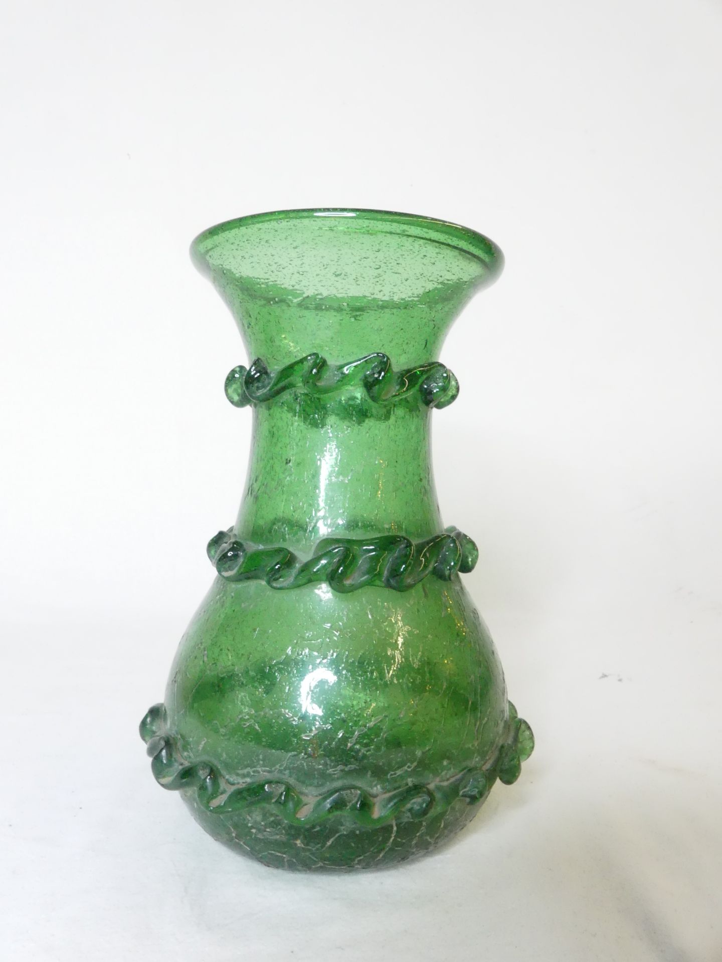 Null Vase en verre craquelé, réplique antique (Ht: 23cm)