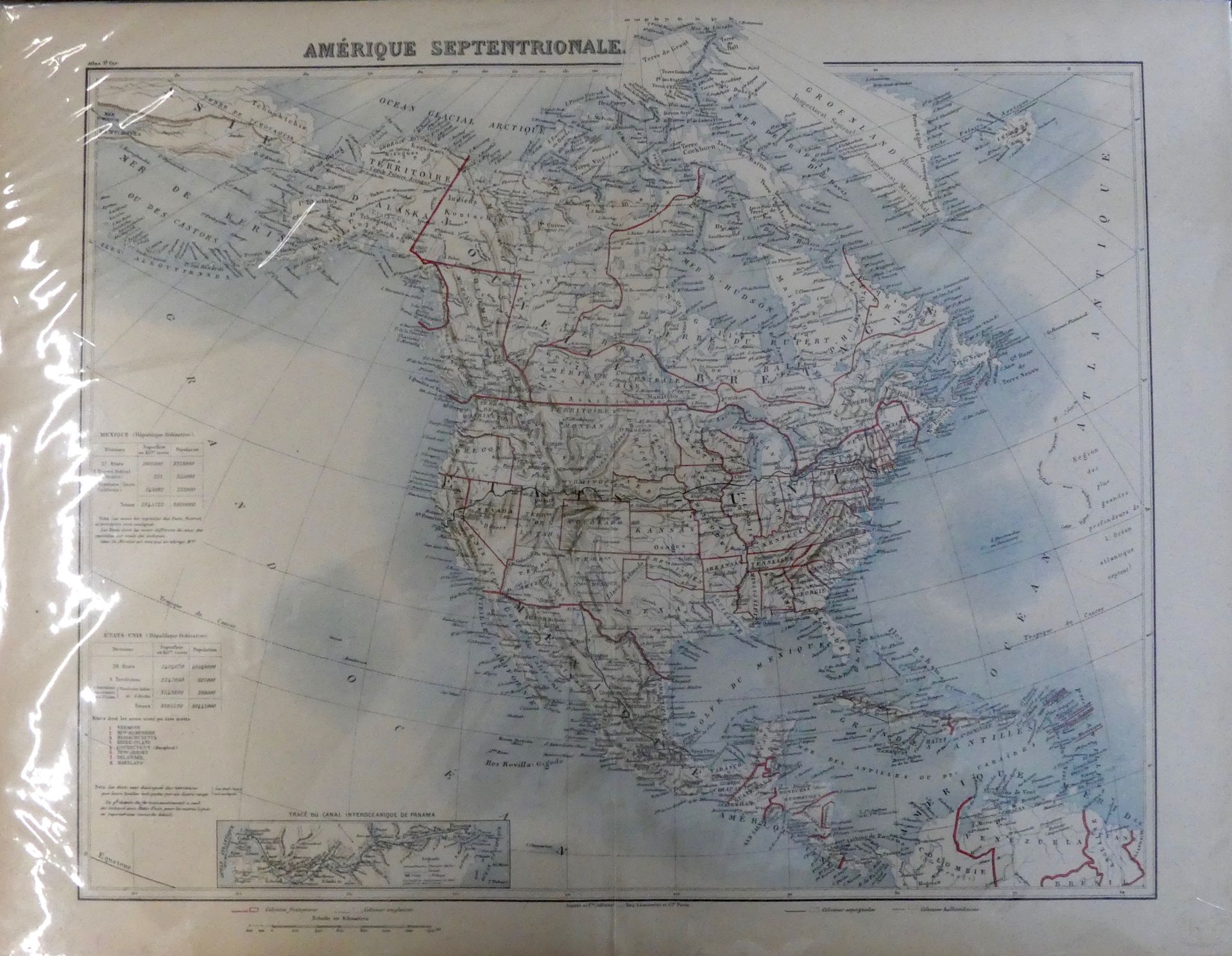 Null Karte "Nordamerika" Auszug aus Atlas Saint-Cyr Jouvet et Cie éditeurs Imp. &hellip;