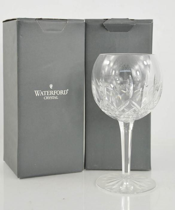 Null A pair of Waterford Crystal red wine glasses, in the original boxes.
