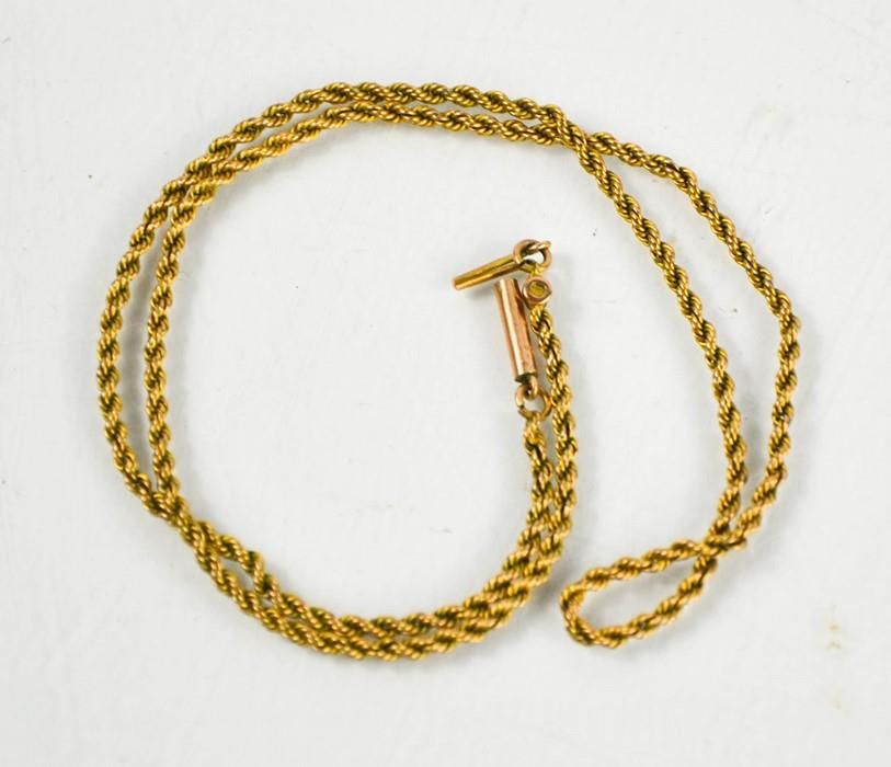 Null A 9ct gold ropetwist necklace, 6.84g.