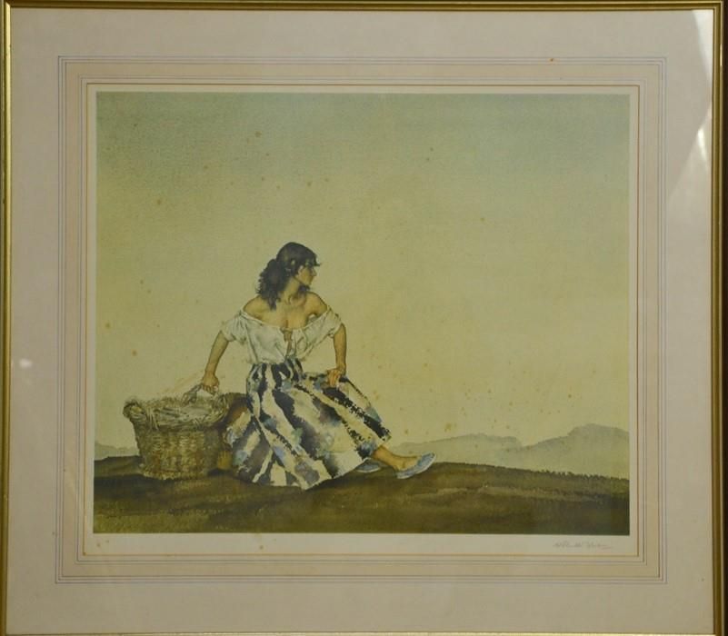 Null Russel Flint, print, signed in pencil to the margin.