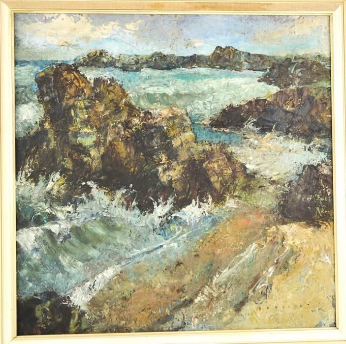 Null H W Wright (20th century): Coast, oil on board, signed lower right, 39 by 3&hellip;