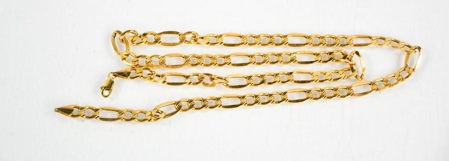 Null A 9ct gold chain link bracelet, 4.7g.