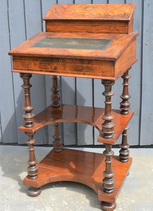 Null A Victorian mahogany davenport with correspondence compartment over sloped &hellip;