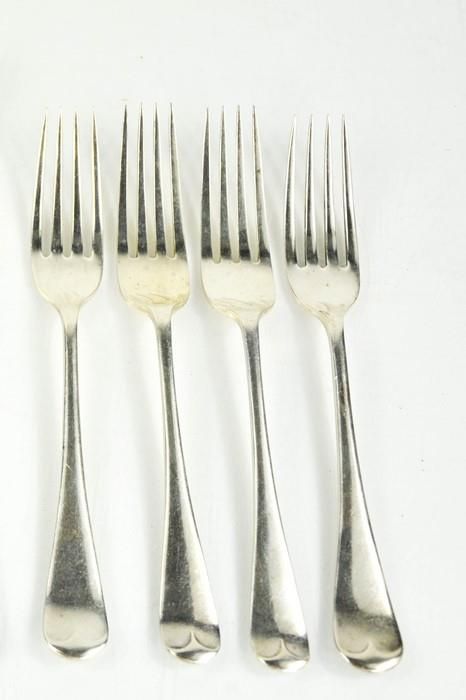 Null Four silver side forks, Sheffield 1909, 6.35toz.