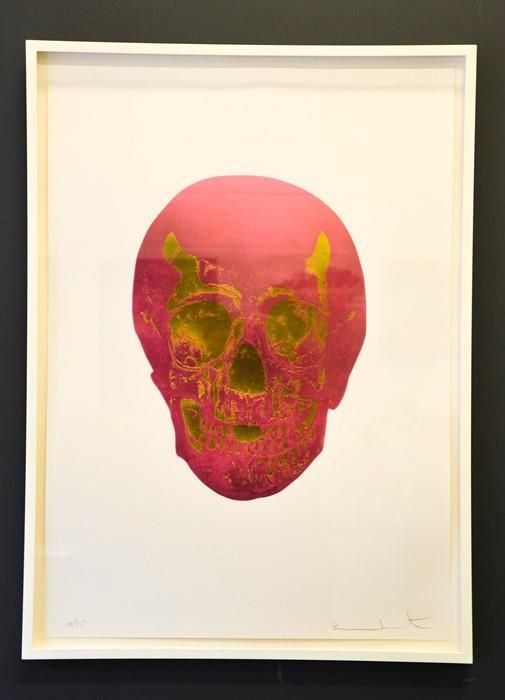 Null Damien Hirst, foil block print on white, limited edition 10/15, skull, sign&hellip;