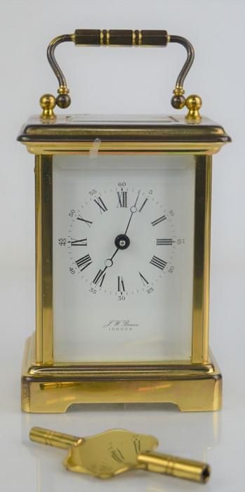 Null J.W. Benson of London, horloge à carrosse en laiton avec cadran à chiffres &hellip;