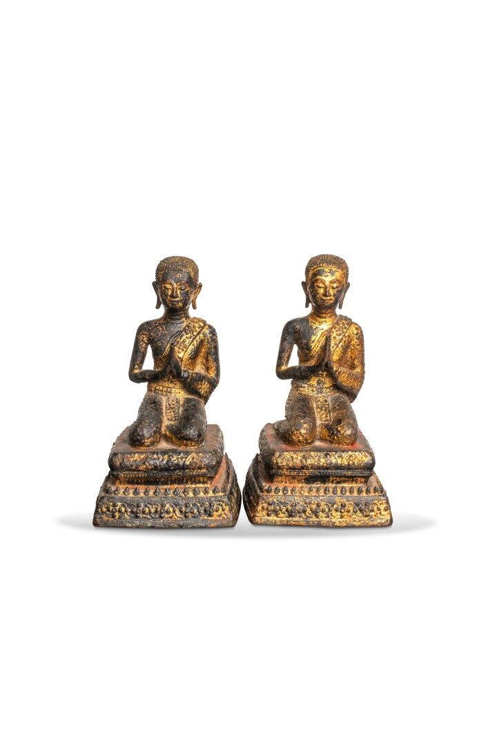 Null THAILANDE, Ratanakosin - XIXe siècle

Paire de statuettes en bronze à patin&hellip;
