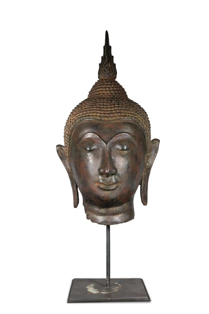 Null THAILANDE - XVe/XVIe siècle

Tête de bouddha en bronze à patine brune et ro&hellip;