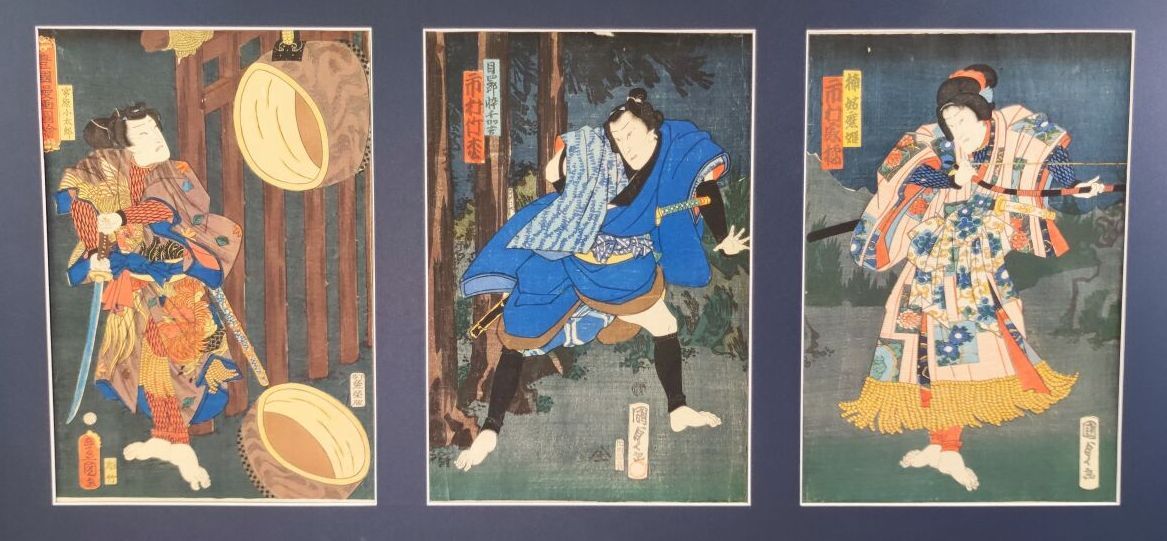 Null Toyokuni III (1786-1865):

Triptyque oban tate-e, trois acteurs la nuit

34&hellip;