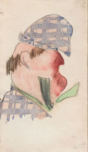Null Charles Félix GIR (1883-1941) "Portrait de Dranem" Mischtechnik auf Papier &hellip;